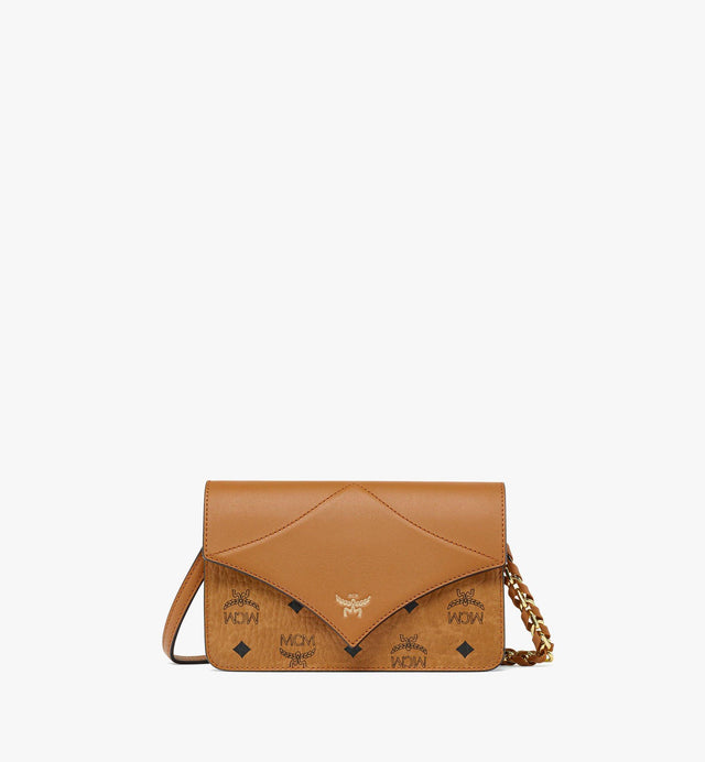 DIAMOND SHOULDER BAG IN VISETOS LEATHER MIX - COGNAC MWRESAK02CO001 COGNAC MCM 