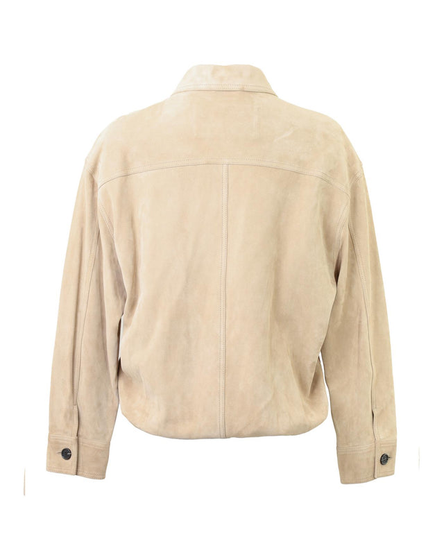 OVERSHIRT WITH WAIST DRAWSTRING - CHAMPAGNE
