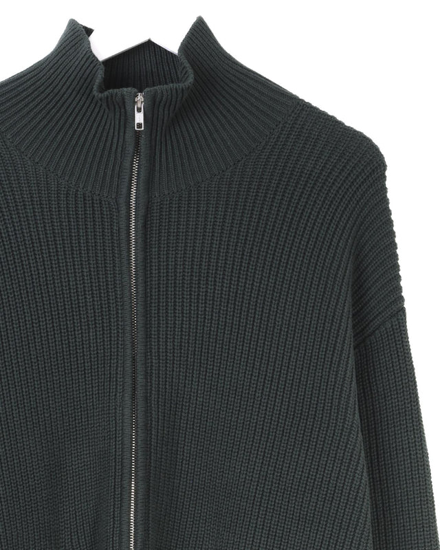WESTER CARDIGAN WASH RIB STITCH - GREEN AW24-KNT-WST-BLE-GRE -GREEN WAX LONDON 