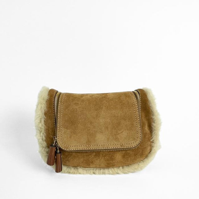 VERE SMALL SOFT SATCHEL - ACORN SUEDE