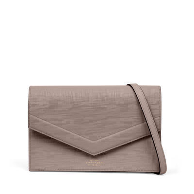 PANAMA ENVELOPE BAG WITH CHAIN - TAUPE