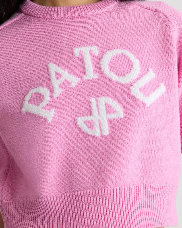 LOGO AND JP MONOGRAM CROPPED INATARSIA TOP - PINK PEARL KN3038041 -458P PINK PEARL PATOU 