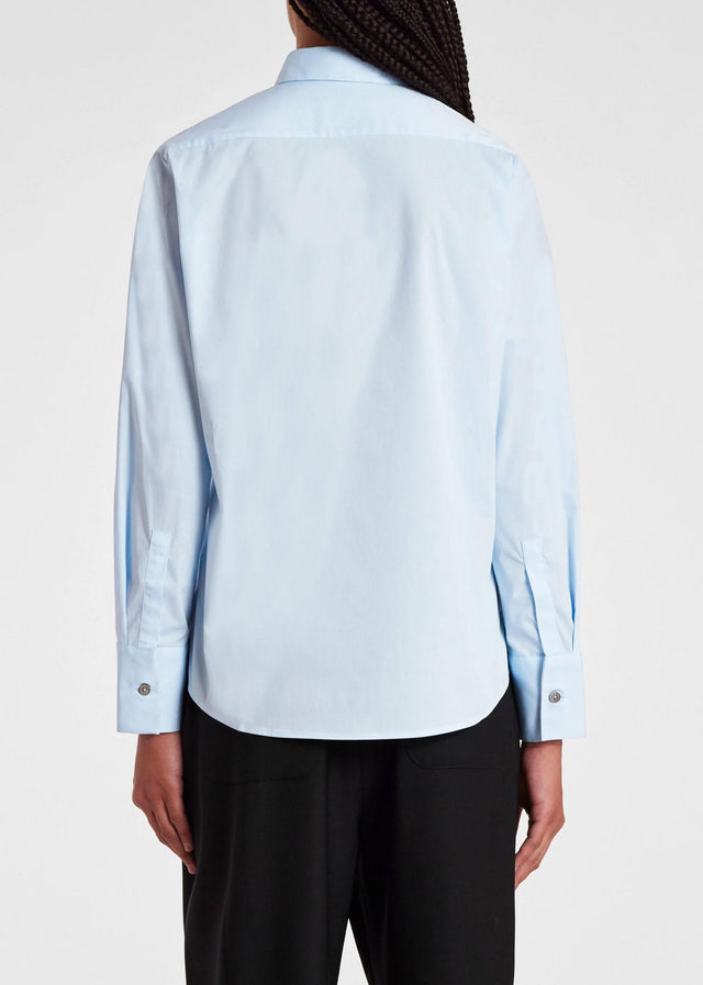 WOMEN'S COTTON 'SPRAY SWIRL' CUFF SHIRT - LIGHT BLUE W2R-019BB-K21598 40 PAUL SMITH 