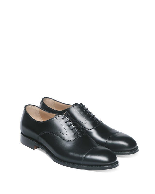 ALFRED BLACK CALF OXFORD LEATHER SHOES - BLACK