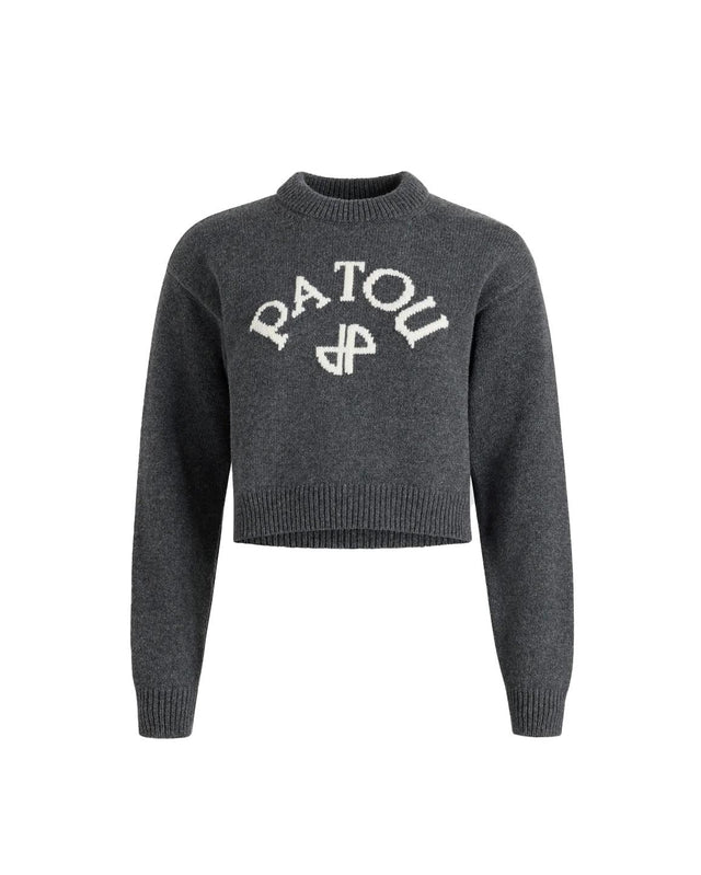 LOGO AND JP MONOGRAM INTARSIA JUMPER - MERCURY KN2788064 -964G MERCURY PATOU 