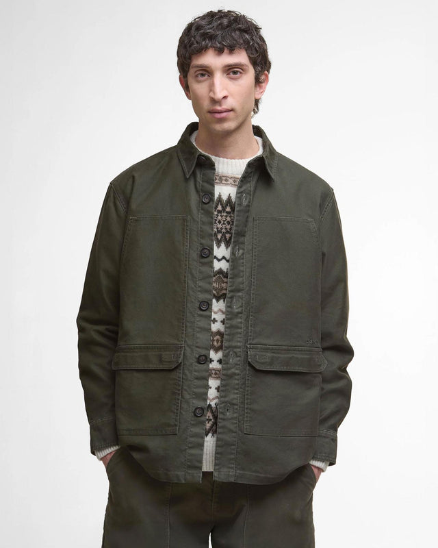 NEWBIRCH OVERSIZED COTTON SATEEN OVERSHIRT - FOREST MOS0437GN91 -FOREST BARBOUR 
