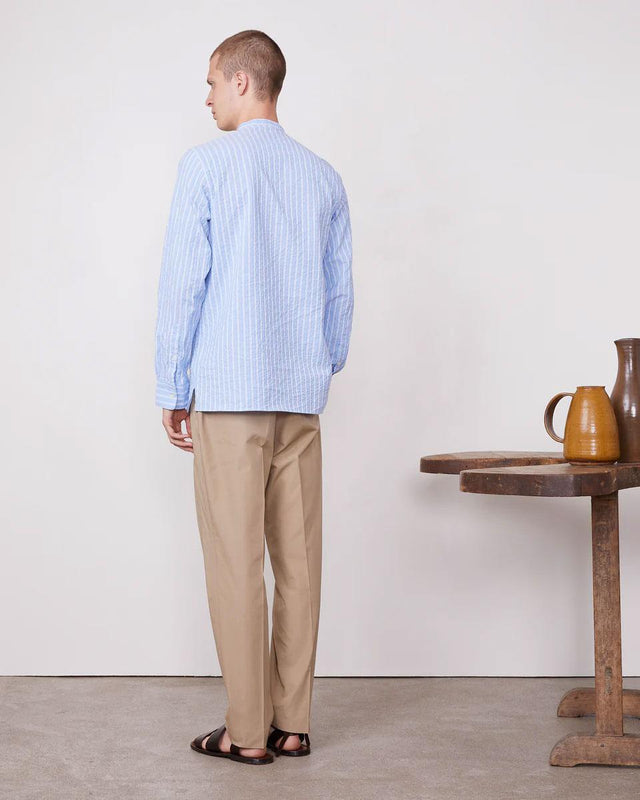 GASTON STRIPE SHIRT - DREAMBLUE/ WHITE S25MSHI030 -DREAMBLUE/WHITE OFFICINE GENERALE 