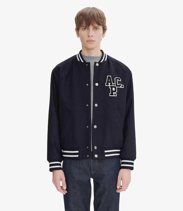 MICKY JACKET UNISEXE - HEATHER DARK BLUE WOANW-M02974 HEATHER DARK BLUE A.P.C. 