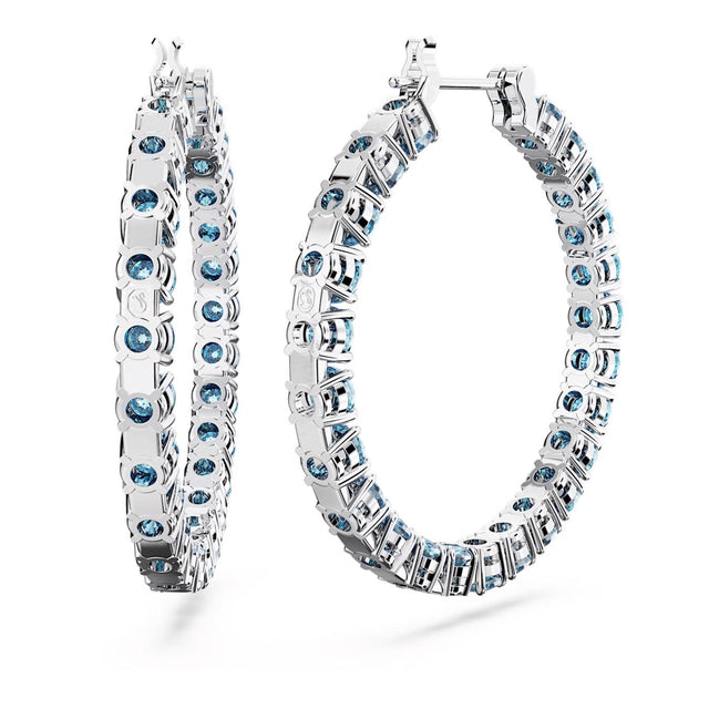 MATRIX HOOP EARRINGS - BLUE/RHODIUM PLATED 5647446 AQUAM/RHS SWAROVSKI 