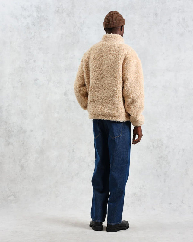 TRIMMS BORG JACKET FAUX FUR - BEIGE AW24-JKT-TRM-BKP-BEI -BEIGE WAX LONDON 