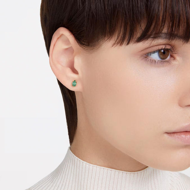 CHROMA STUD EARINGS - GREEN/GOLD-TONE PLATED 5639120 FANGR/GOS SWAROVSKI 