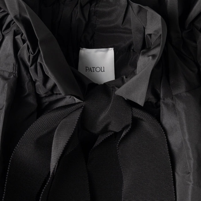 GROSGRRAIN PUFF SLEEVE FAILLE TOP - BLACK TO0170011 -999B PATOU 