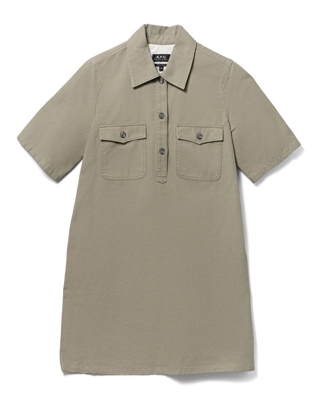 SELIA DRESS - GREEN GRAY COGBJ-F35177 KAE-GREEN GRAY A.P.C. 