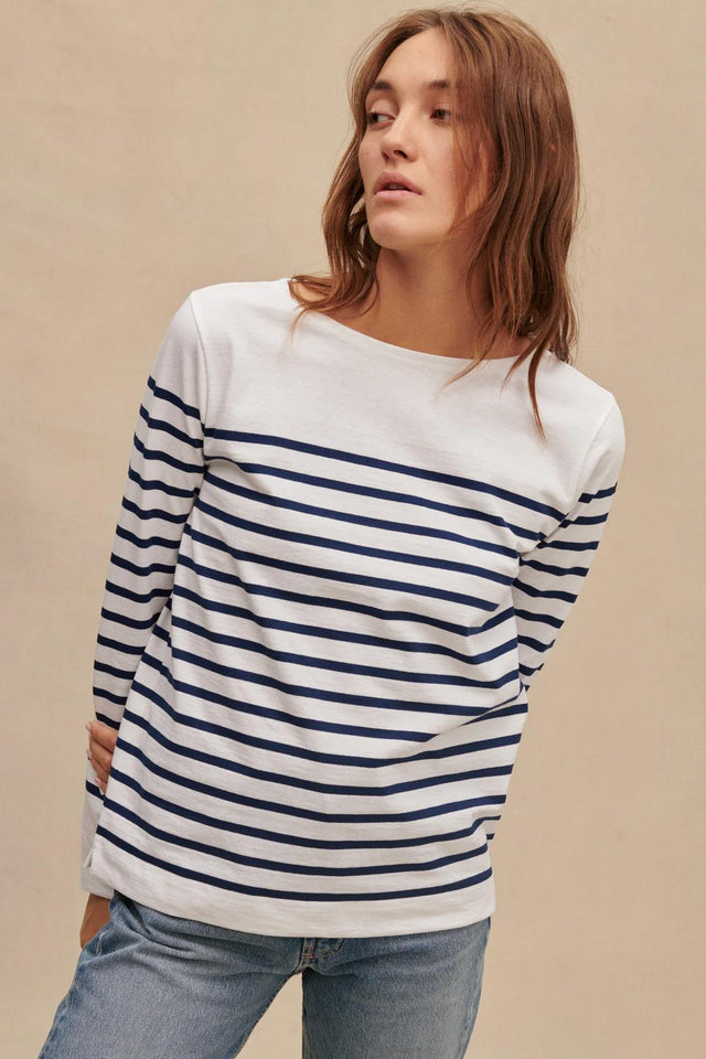 MARINIÈRE FRENCH NAVY SHIRT - BLANC/ MARINE 61189F-D56 BLANC/MARINE LE MINOR 