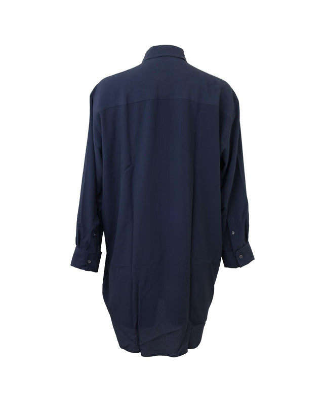 SHIRT DRESS SILK AND ACETATE CREPE - NIGHT BLUE