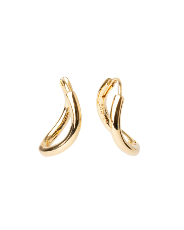 CHUNKY OUTLINE EARRING - GOLD CHUOUT-EA-84 -GOLD BAR JEWELLERY 