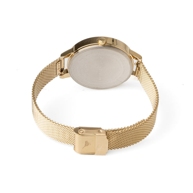 POP ART WATCH - GOLD OBGSET153 -PALE GOLD MESH OLIVIA BURTON 