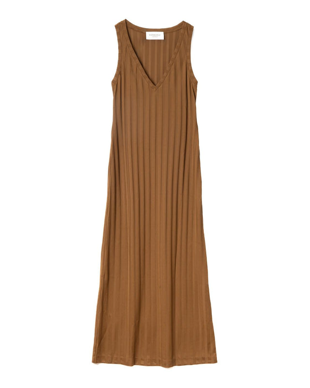 LONG RIB DRESS - BROWN ED025 -BROWN VIKTOR & ROLF 