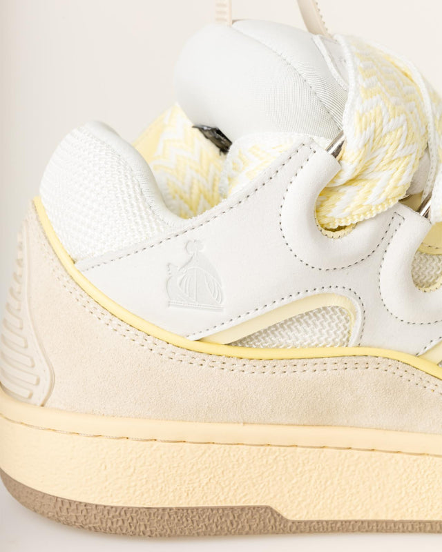 LEATHER CURB SNEAKERS - WHITE/ BEIGE FU-SKDK12-BICO-E25 -0005 WHITE/BEIGE LANVIN 