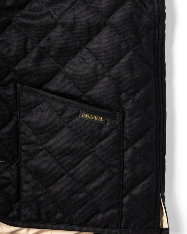 BUTTON FRONT GILET - BLACK LV12000 102 -BLACK LAVENHAM 