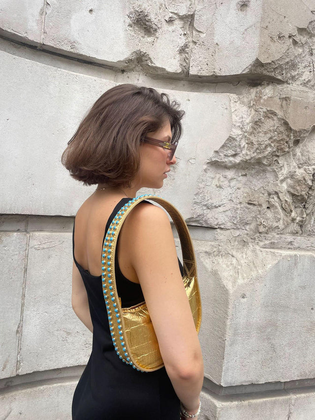 THE CHELSEA STUD BAG - GOLD CHELSTUDGLD2024 GOLD MARICI 