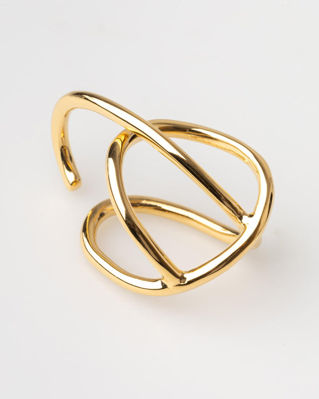 OSCILLATE EAR CUFF (SINGLE) - GOLD OSC-EA-92 -GOLD BAR JEWELLERY 
