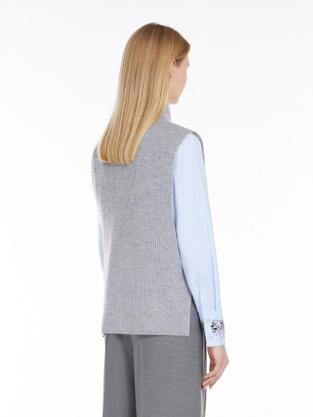 SABBIA KNITTED WAISTCOAT - LIGHT GREY 2426356012600 -8 MAX MARA 
