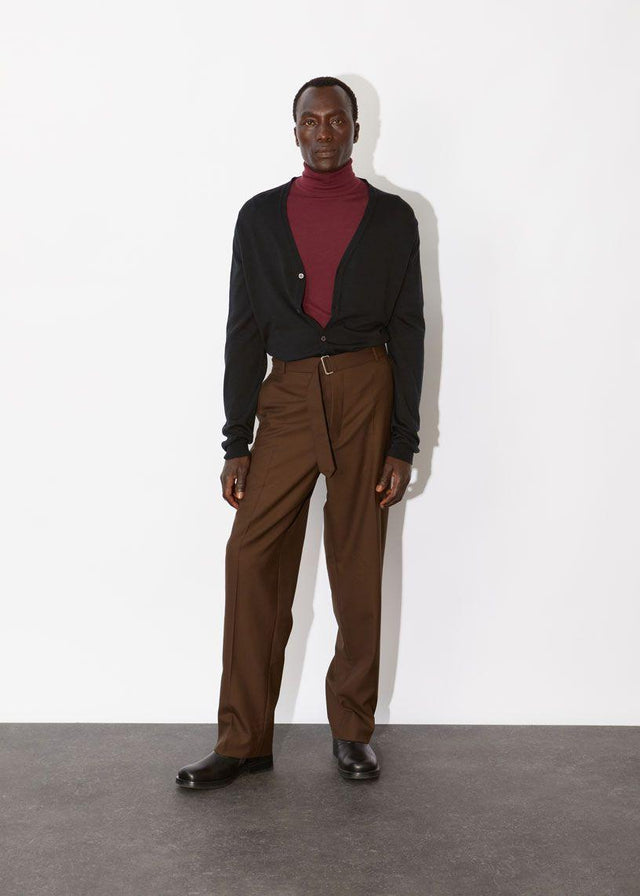 PETWORTH EXTRA FINE MERINO WOOL CARDIGAN - BLACK PETWORTH CARDIGAN FASHIONED VN LS BLACK John Smedley 