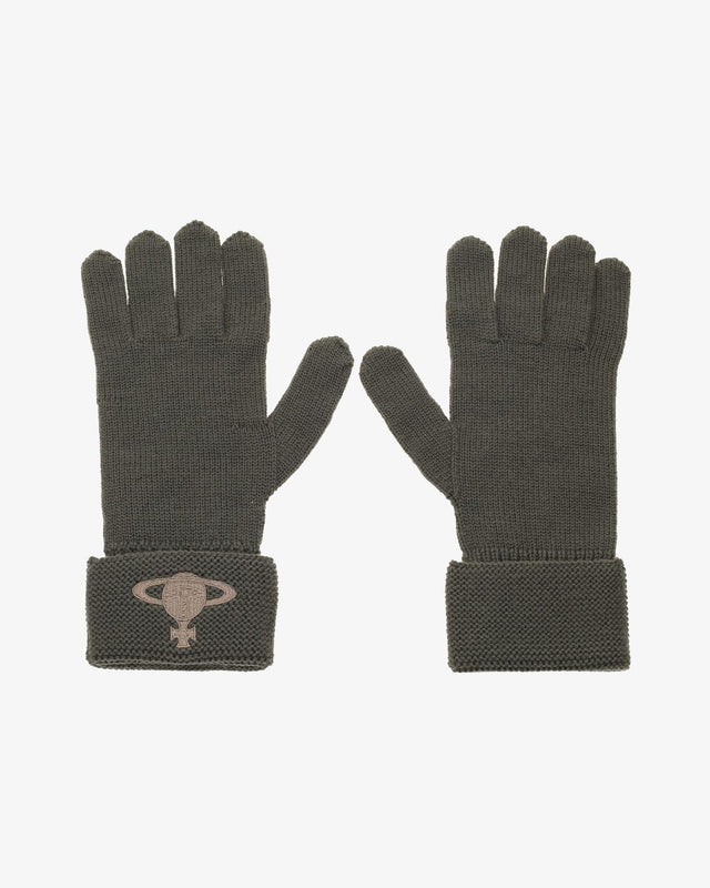 EMBROIDERED ORB GLOVES - GREEN 8202002M-K002S-OL M401/GREEN Vivienne Westwood 