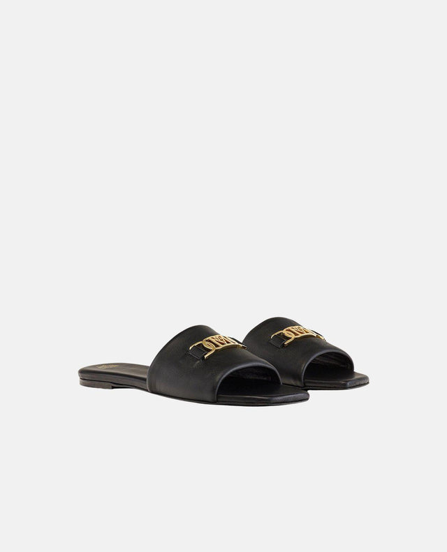 MODE TRAVIA FLAT SANDALS - BLACK MESDALD05BK -BLACK MCM 