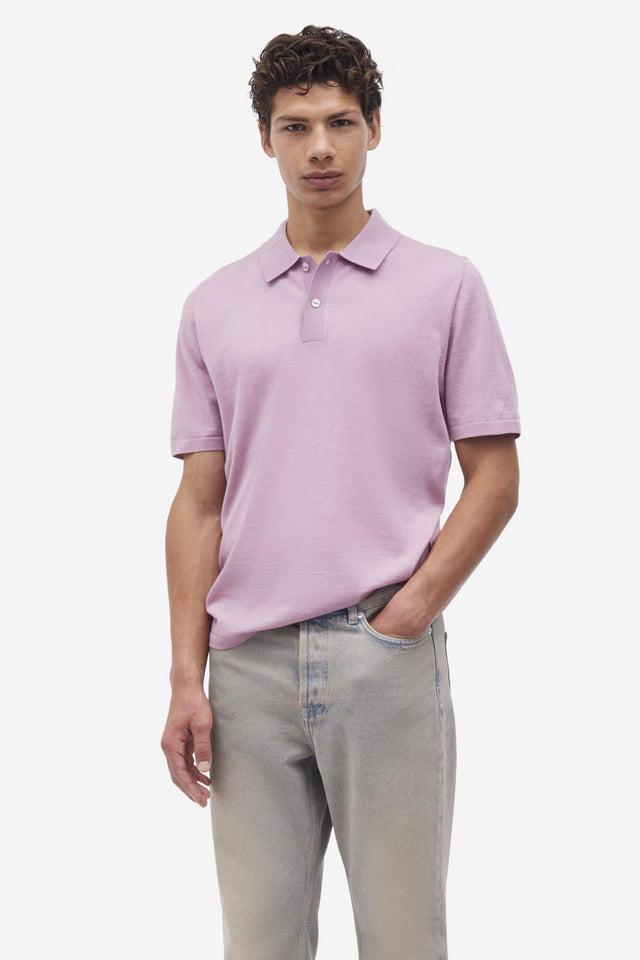 SAROWAN KNIT POLO - ORCHID HAZE M10000059 -ORCHID HAZE SAMSOE SAMSOE 