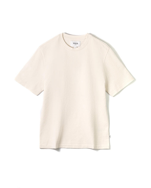 DEAN TEXTURED T-SHIRT - ECRU WI00-TEE-DEA-APF-ECR ECRU WAX LONDON 