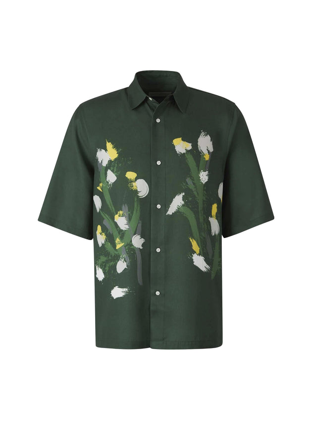 FLORAL MOTIF SHIRT - PINGREEN/ LETUCE/GREY S25MSHI024 -PINGREEN/LETUCE/GREY OFFICINE GENERALE 