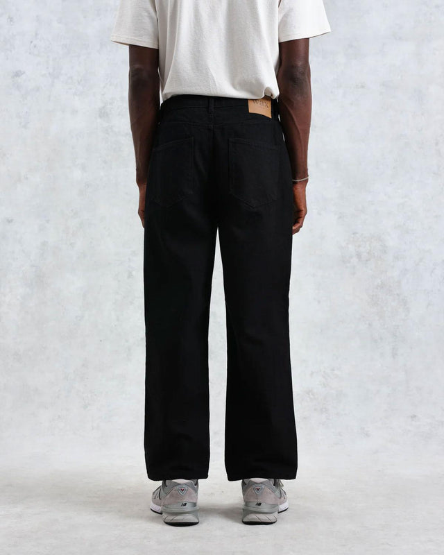 FELIX LOOSE FIT DENIM JEANS - BLACK WI00-DEN-LOO-BIF-BLK -BLACK WAX LONDON 
