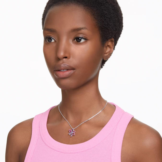GEMA PENDANT - PINK/RHODIUM PLATED<BR/> 5662493 PIN/RHS SWAROVSKI 