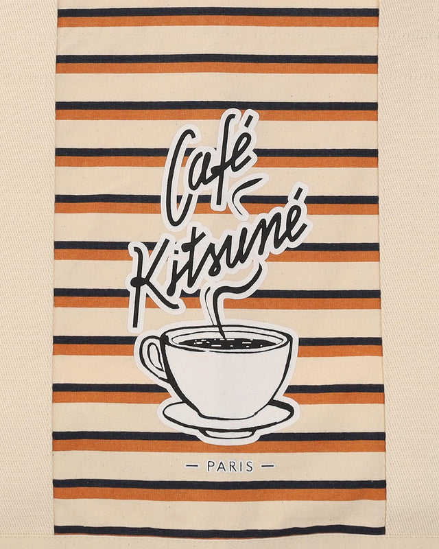 COFFEE CUP STRIPED SHOPPING BAG