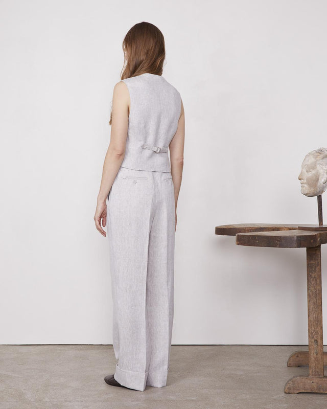 CLEORE LINEN WAISTCOAT - NATURAL S25WTLG405 -NATURAL OFFICINE GENERALE 