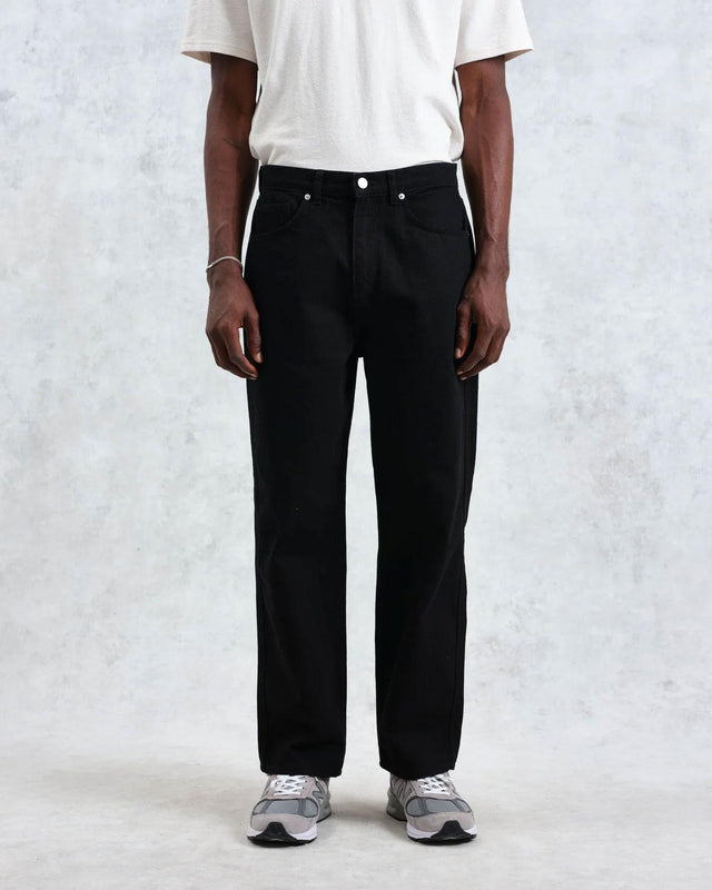FELIX LOOSE FIT DENIM JEANS - BLACK WI00-DEN-LOO-BIF-BLK -BLACK WAX LONDON 