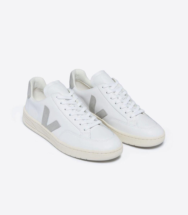 MENS V-12 LEATHER TRAINERS - EXTRA WHITE/ LIGHT GREY XD0203484A MEXTRA WHITE/LIGHT GREY VEJA 