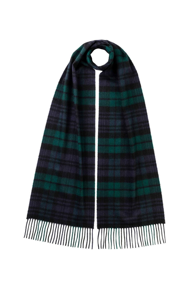 CASHMERE WOVEN SCARF - BLACK WATCH WA000016 -BLACK WATCH JOHNSTONS OF ELGIN 