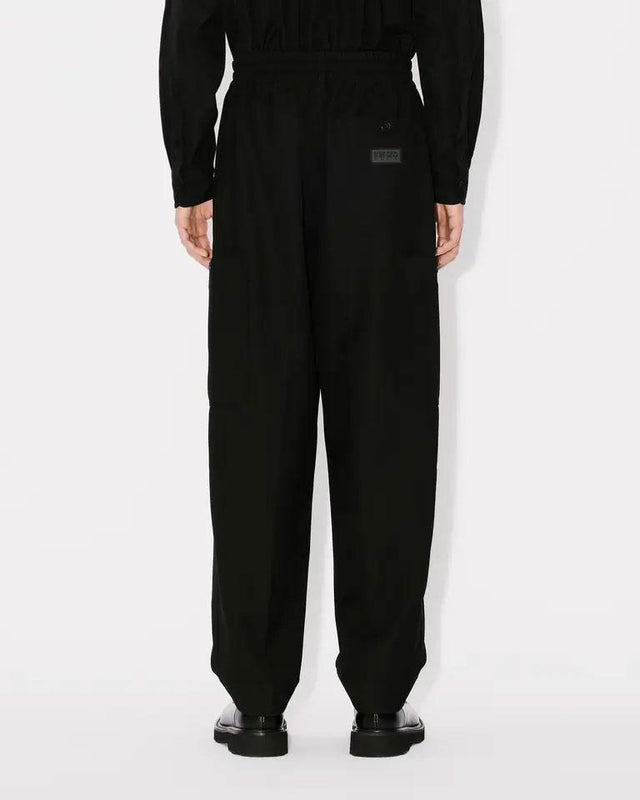 CARGO JOG PANTS IN VIRGIN WOOL - BLACK