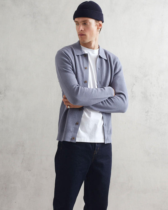 TRISTAN SHIRT - BLUE PS24-KNT-TRS-BBY-BLU BLUE WAX LONDON 