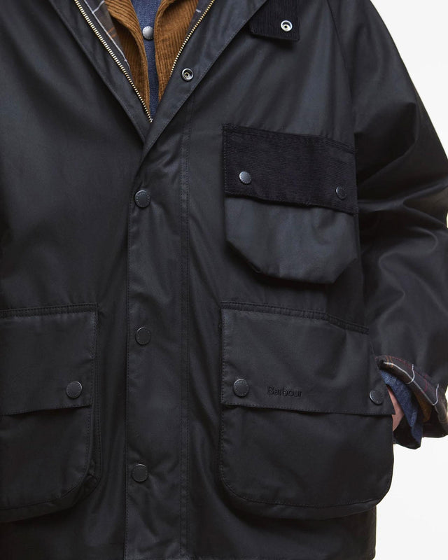 MODIFIED SOLWAY WAX JACKET - BLACK MWX2479BK71 -BLACK BARBOUR 
