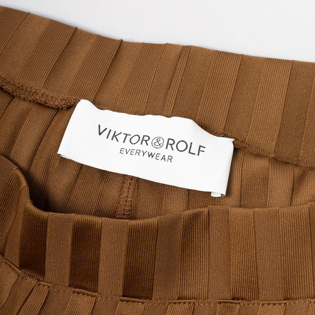 WIDE LEG RIB PANTS - BROWN EB025 -BROWN VIKTOR & ROLF 