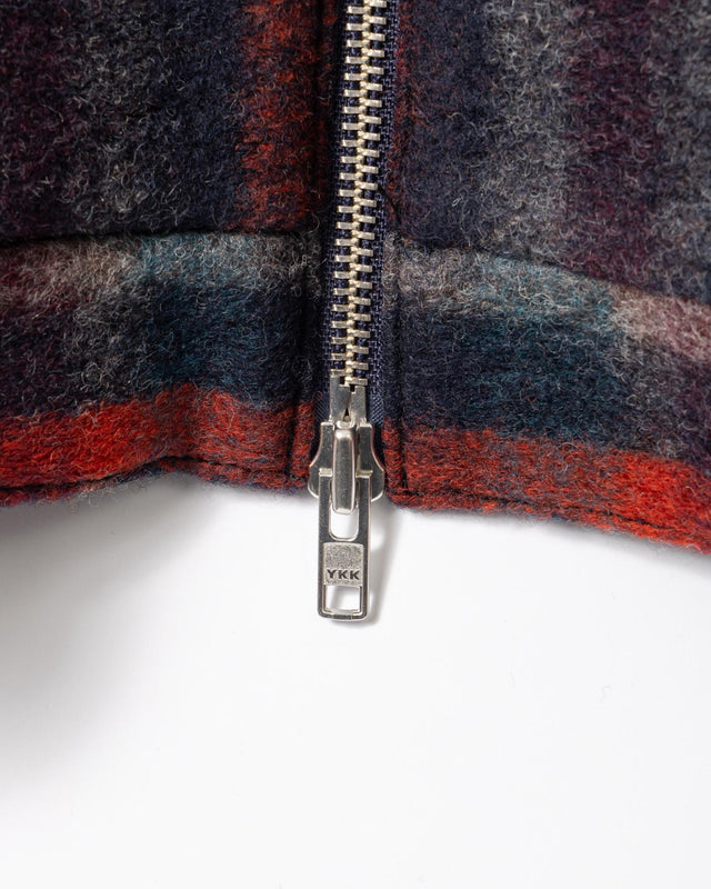 WOOL CHECK HEATH JACKET - NAVY/ MULTI AW25-JKT-HTH-BZF-NML -NAVY/MULTI WAX LONDON 