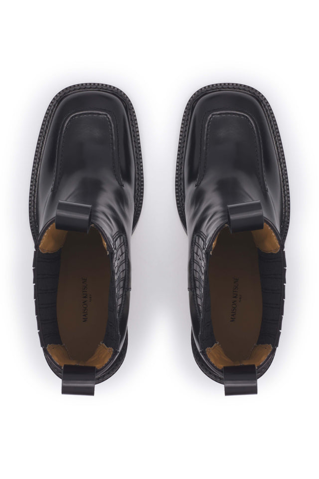 LEATHER LOW CHELSEA BOOTS - BLACK LW04313LC0038 BLACK Maison Kitsune 