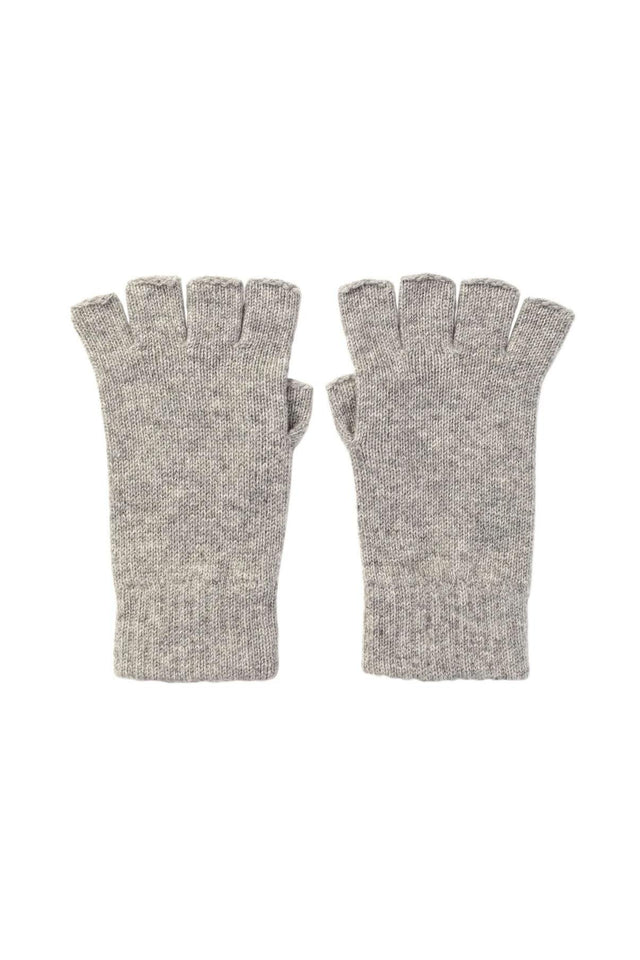 CASHMERE KNITTED FINGERLESS GLOVES - LIGHT GREY HAY02223 -LIGHT GREY JOHNSTONS OF ELGIN 