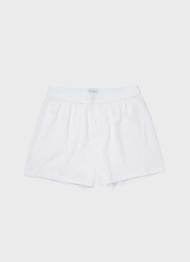 SUPERFINE ONE-BUTTON SHORT - WHITE