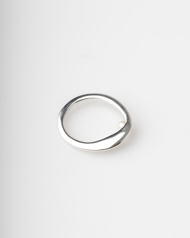 ATTRAVERSO RING WITH PEARL - SILVER ATTR/P-RI-138 -SILVER BAR JEWELLERY 