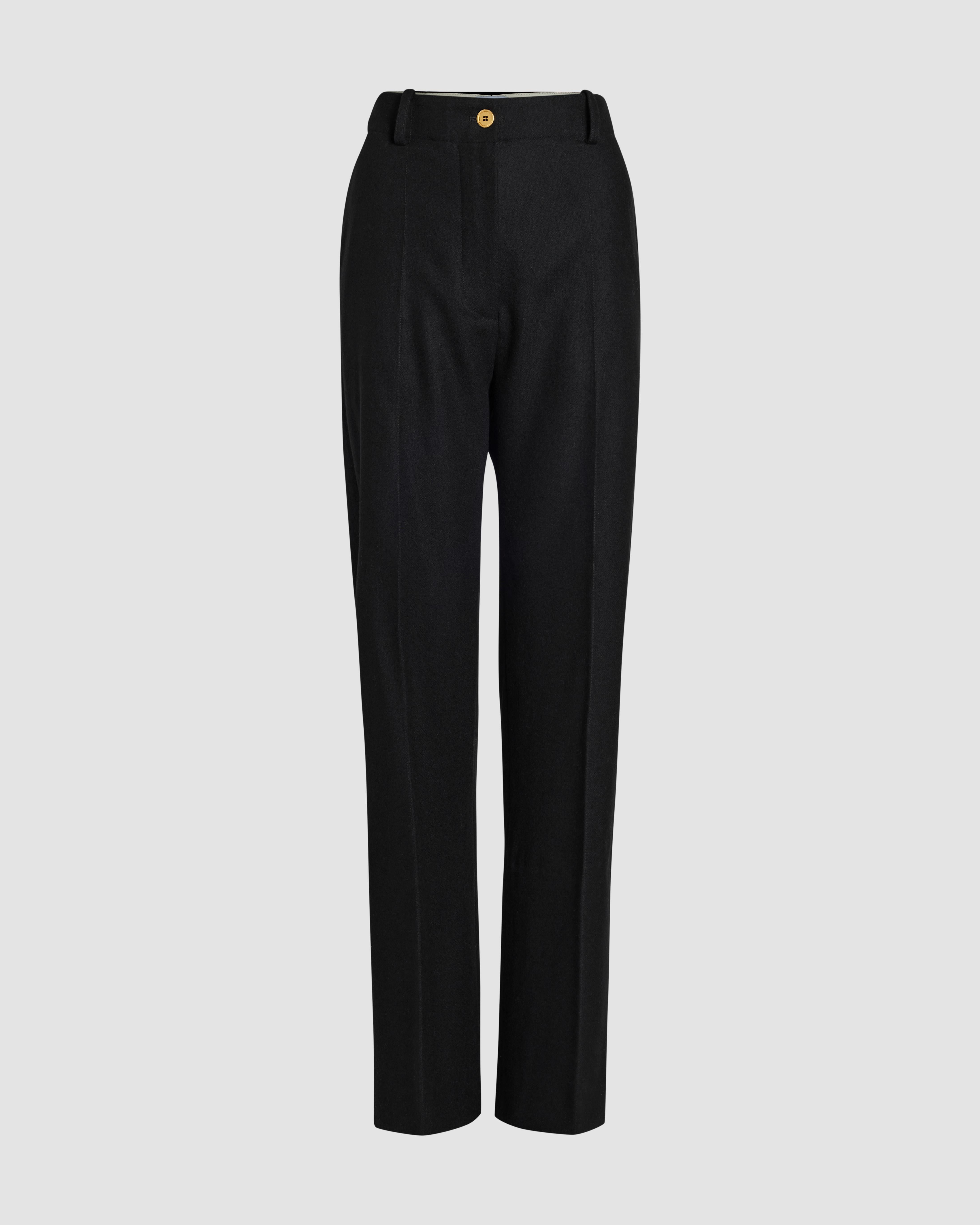 Patou Black Dress With Cross-Over Neckline And Flared Hem